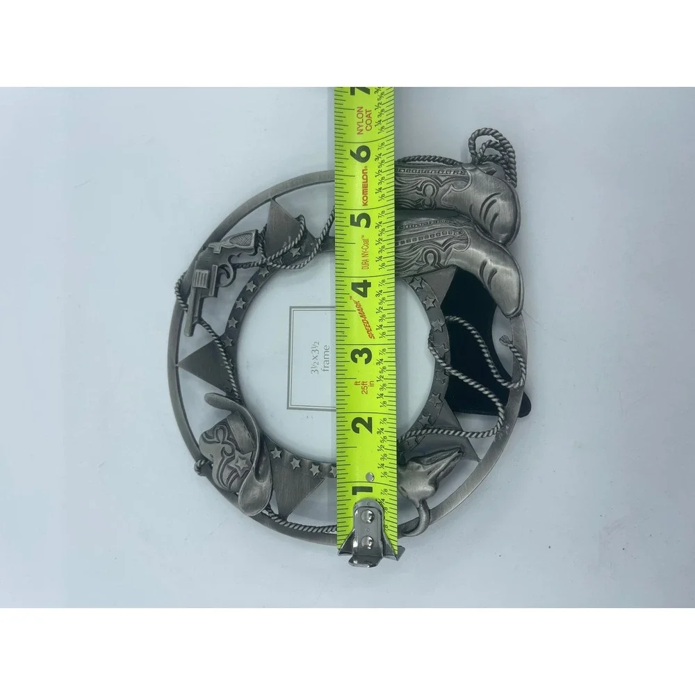 Sonoma Pewter Western Cowboy Boots Hat Pistol Photo‎ Frame 3.5x3.5